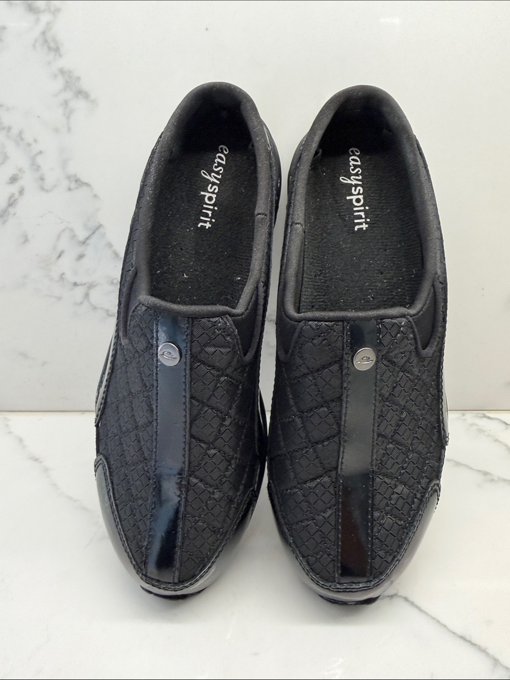 Easy Spirit Women’s Black Quilted Slip-On Moccasins